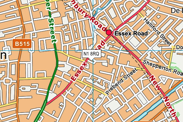 N1 8RQ map - OS VectorMap District (Ordnance Survey)