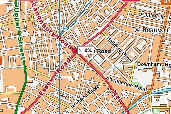 N1 8SU map - OS VectorMap District (Ordnance Survey)