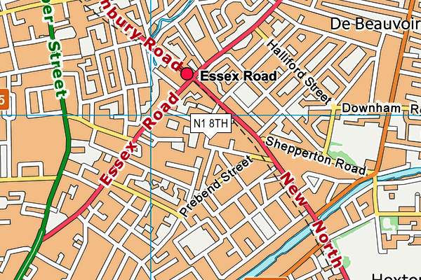 N1 8TH map - OS VectorMap District (Ordnance Survey)