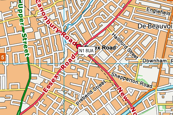 N1 8UA map - OS VectorMap District (Ordnance Survey)