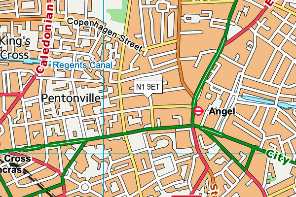 N1 9ET map - OS VectorMap District (Ordnance Survey)