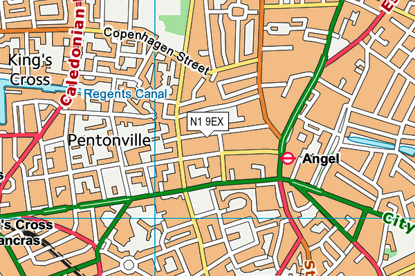 N1 9EX map - OS VectorMap District (Ordnance Survey)