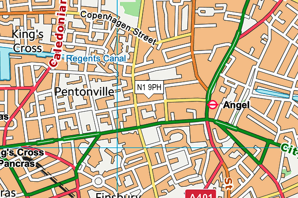 N1 9PH map - OS VectorMap District (Ordnance Survey)
