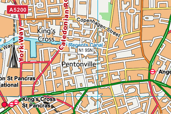 N1 9SN map - OS VectorMap District (Ordnance Survey)