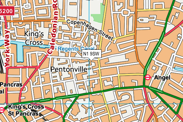 N1 9SW map - OS VectorMap District (Ordnance Survey)