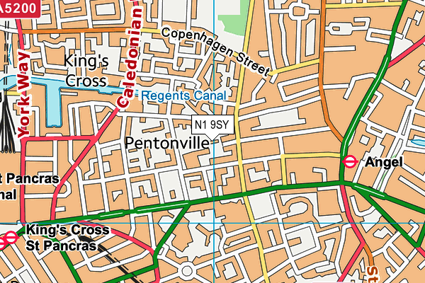 N1 9SY map - OS VectorMap District (Ordnance Survey)