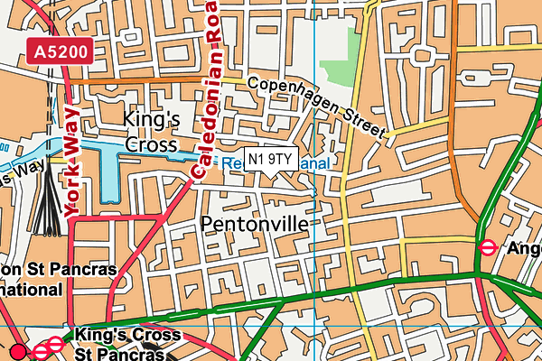N1 9TY map - OS VectorMap District (Ordnance Survey)
