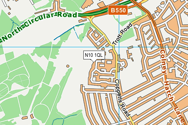 N10 1QL map - OS VectorMap District (Ordnance Survey)