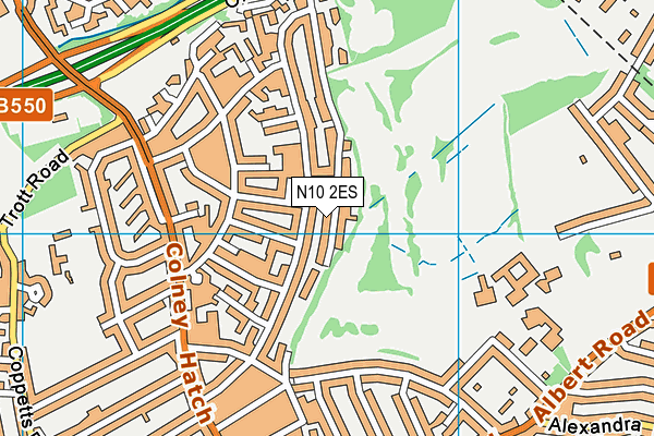 N10 2ES map - OS VectorMap District (Ordnance Survey)