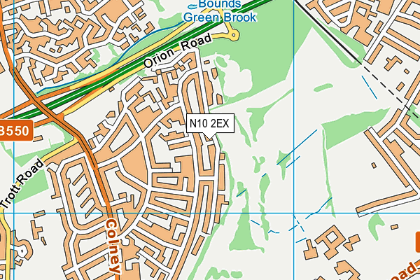 N10 2EX map - OS VectorMap District (Ordnance Survey)