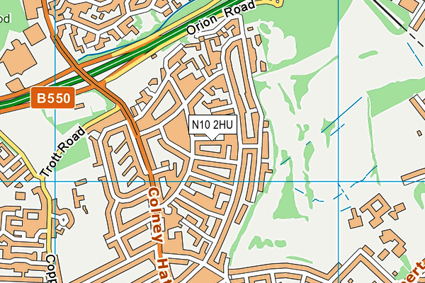 N10 2HU map - OS VectorMap District (Ordnance Survey)