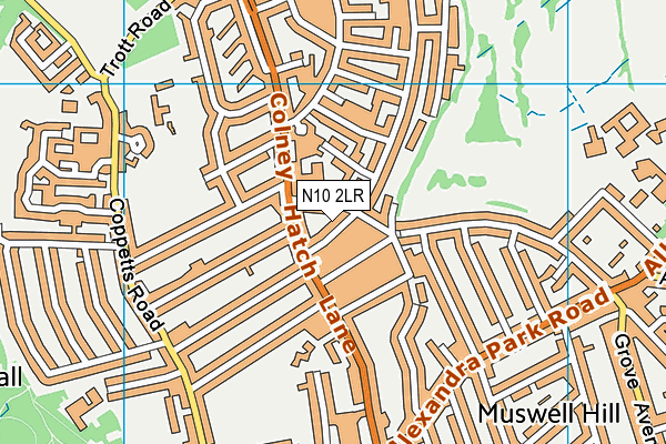 N10 2LR map - OS VectorMap District (Ordnance Survey)
