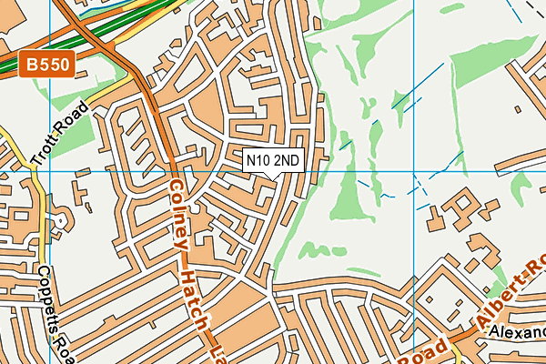 N10 2ND map - OS VectorMap District (Ordnance Survey)