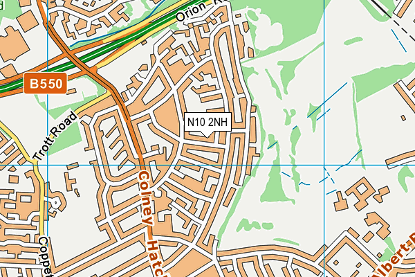 N10 2NH map - OS VectorMap District (Ordnance Survey)