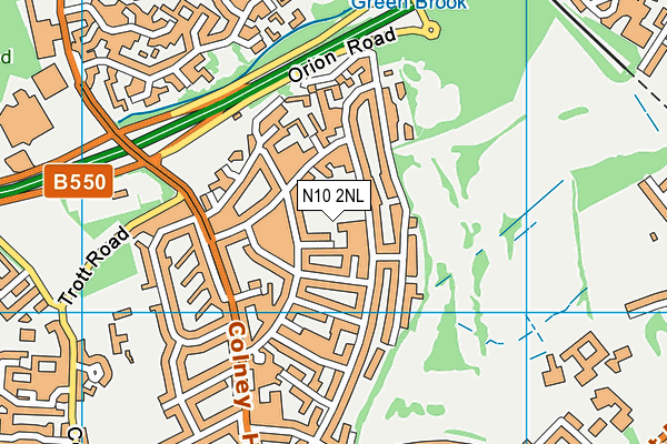 Hollickwood Primary School map (N10 2NL) - OS VectorMap District (Ordnance Survey)