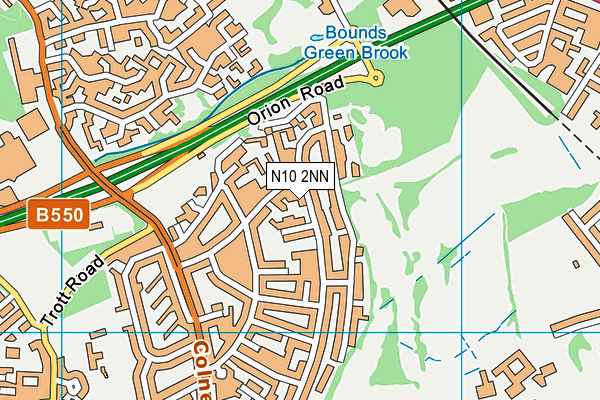 N10 2NN map - OS VectorMap District (Ordnance Survey)