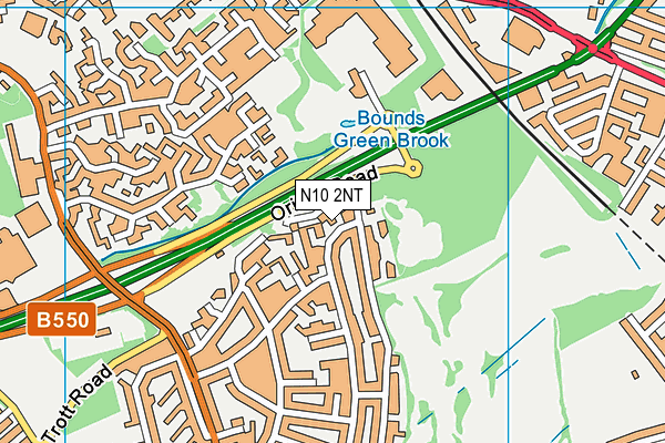 N10 2NT map - OS VectorMap District (Ordnance Survey)