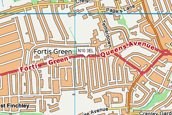 N10 3EL map - OS VectorMap District (Ordnance Survey)