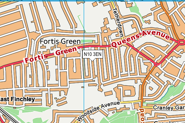 N10 3EN map - OS VectorMap District (Ordnance Survey)