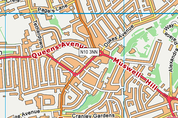 N10 3NN map - OS VectorMap District (Ordnance Survey)