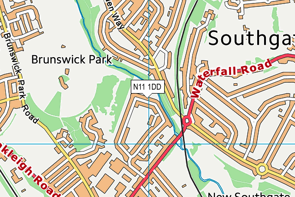 N11 1DD map - OS VectorMap District (Ordnance Survey)