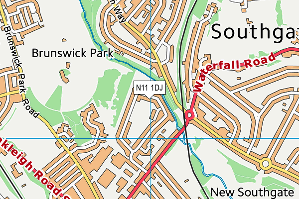 N11 1DJ map - OS VectorMap District (Ordnance Survey)