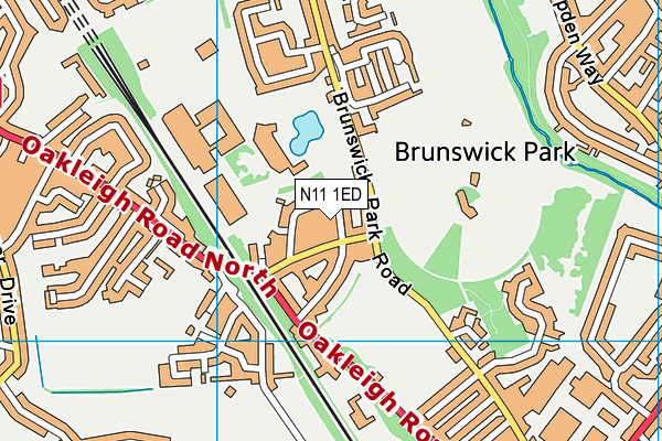 N11 1ED map - OS VectorMap District (Ordnance Survey)