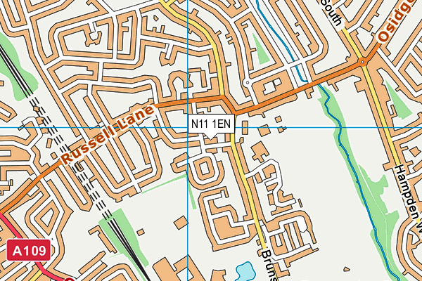 N11 1EN map - OS VectorMap District (Ordnance Survey)