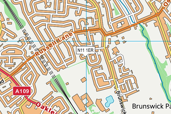 N11 1ER map - OS VectorMap District (Ordnance Survey)