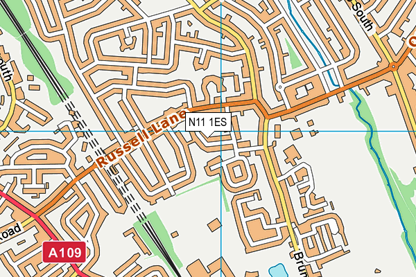 N11 1ES map - OS VectorMap District (Ordnance Survey)