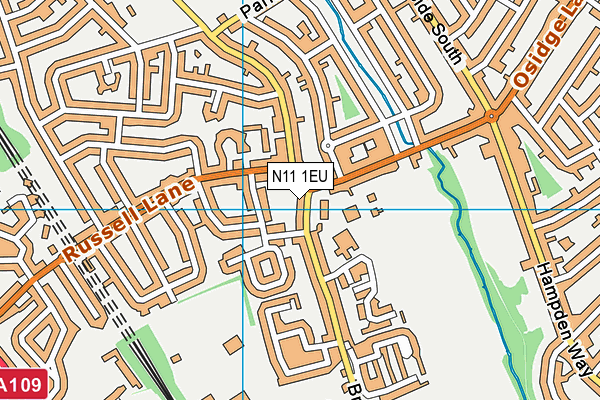 N11 1EU map - OS VectorMap District (Ordnance Survey)