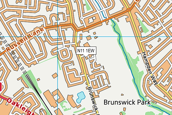 N11 1EW map - OS VectorMap District (Ordnance Survey)