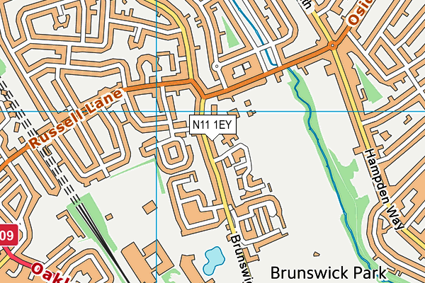 N11 1EY map - OS VectorMap District (Ordnance Survey)