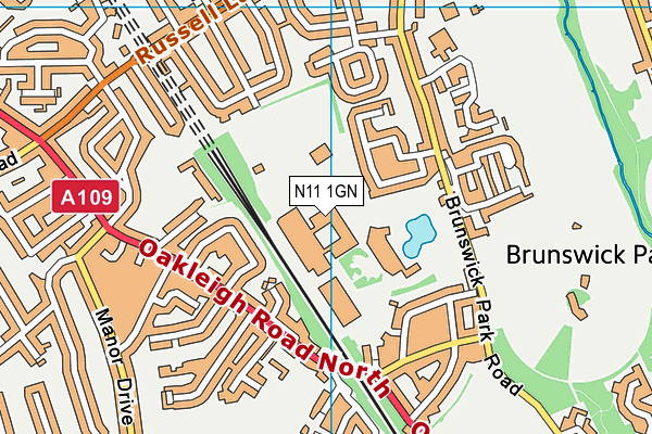 N11 1GN map - OS VectorMap District (Ordnance Survey)