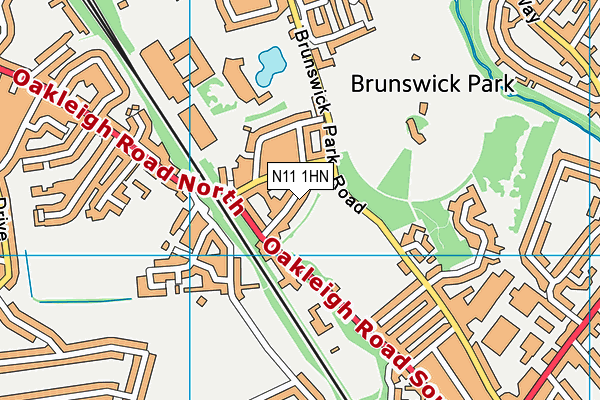 N11 1HN map - OS VectorMap District (Ordnance Survey)