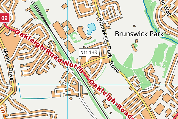 N11 1HR map - OS VectorMap District (Ordnance Survey)