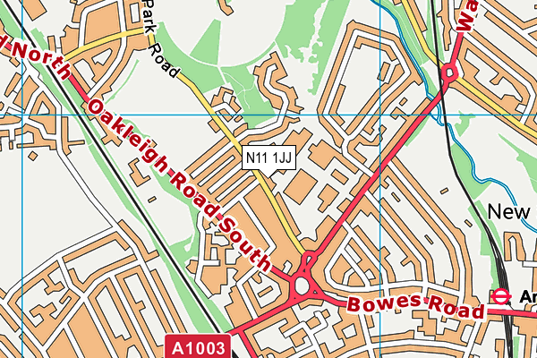 N11 1JJ map - OS VectorMap District (Ordnance Survey)