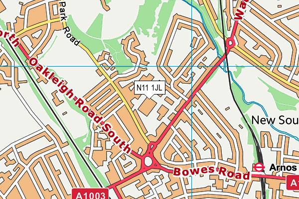 N11 1JL map - OS VectorMap District (Ordnance Survey)