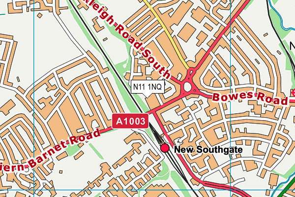 St Paul's CofE Primary School N11 map (N11 1NQ) - OS VectorMap District (Ordnance Survey)