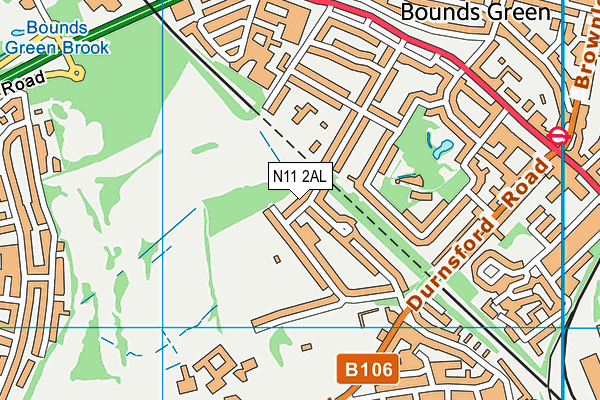 N11 2AL map - OS VectorMap District (Ordnance Survey)