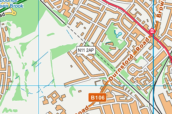 N11 2AP map - OS VectorMap District (Ordnance Survey)