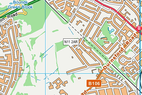 N11 2AR map - OS VectorMap District (Ordnance Survey)