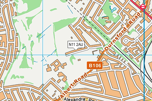 N11 2AU map - OS VectorMap District (Ordnance Survey)