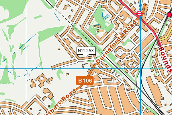 N11 2AX map - OS VectorMap District (Ordnance Survey)