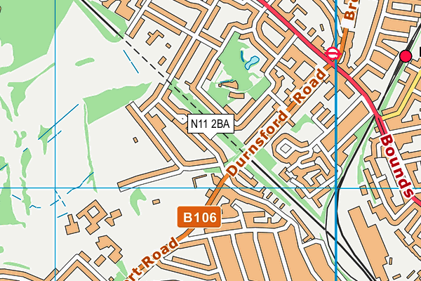 N11 2BA map - OS VectorMap District (Ordnance Survey)