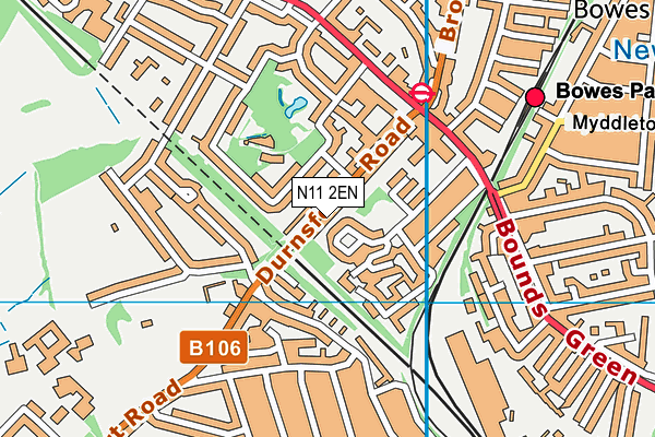 N11 2EN map - OS VectorMap District (Ordnance Survey)