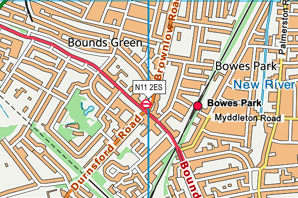 N11 2ES map - OS VectorMap District (Ordnance Survey)