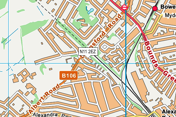 N11 2EZ map - OS VectorMap District (Ordnance Survey)