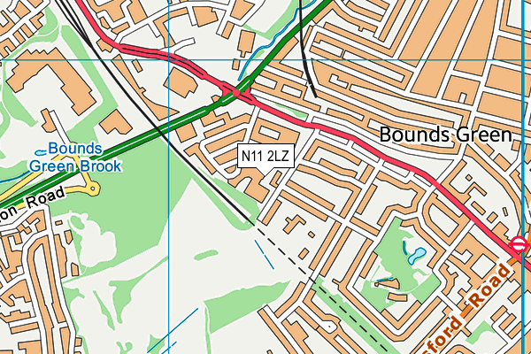 N11 2LZ map - OS VectorMap District (Ordnance Survey)