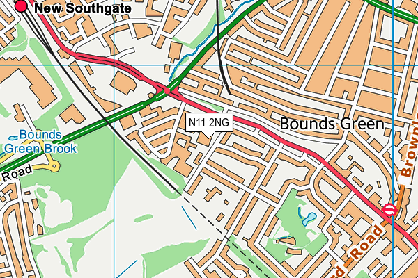 N11 2NG map - OS VectorMap District (Ordnance Survey)